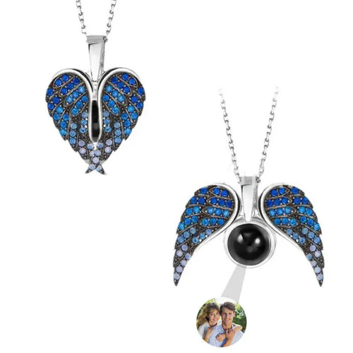 Custom Angel Wings Photo Necklace
