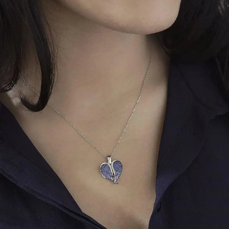 Custom Angel Wings Photo Necklace