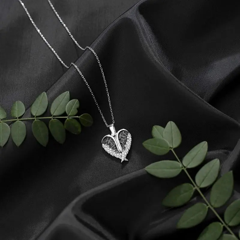 Custom Angel Wings Photo Necklace