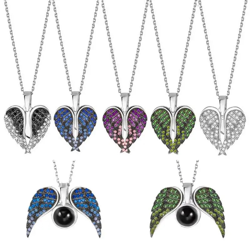 Custom Angel Wings Photo Necklace