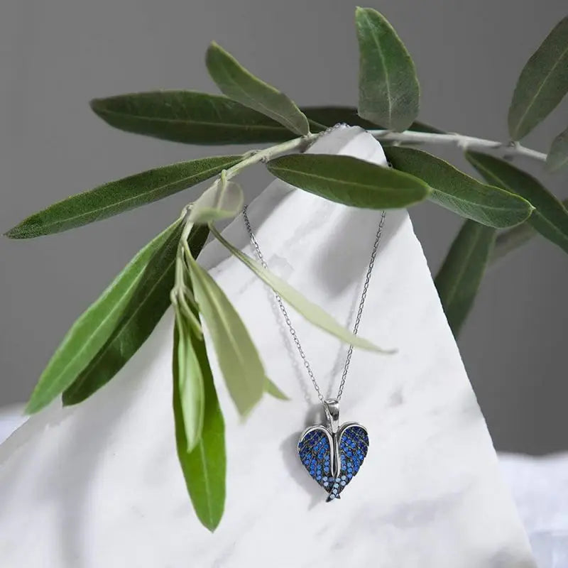 Custom Angel Wings Photo Necklace
